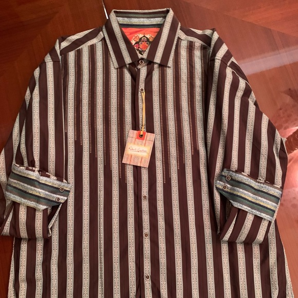 New Robert Graham long sleeve shirt, 2X, multi color, button down shirt. - Picture 1 of 4